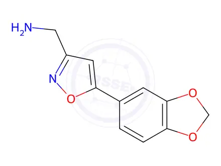Chemical structure of (5-(Benzo[d][1,3]dioxol-5-yl)isoxazol-3-yl)methanamine