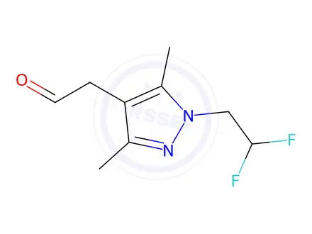 Chemical structure of 2-(1-(2,2-Difluoroethyl)-3,5-dimethyl-1H-pyrazol-4-yl)acetaldehyde
