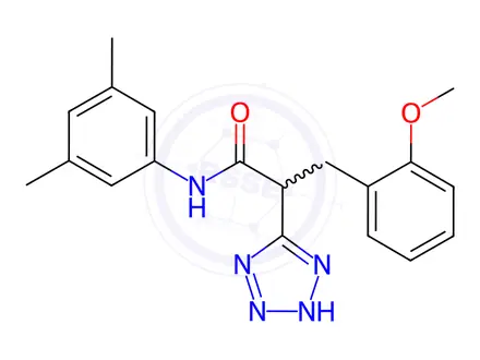 Chemical structure of N-(3,5-Dimethylphenyl)-3-(2-methoxyphenyl)-2-(2H-1,2,3,4-tetrazol-5-yl)propanamide