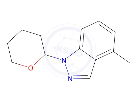 Chemical structure of 1-(Tetrahydro-2H-pyran-2-yl)-4-methyl-1H-indazole