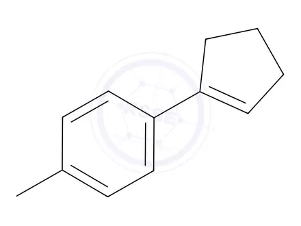 Chemical structure of Benzene,1-(1-cyclopenten-1-yl)-4-methyl-