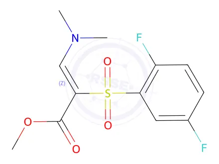 Chemical structure of Methyl 2-((2,5-difluorophenyl)sulfonyl)-3-(dimethylamino)acrylate