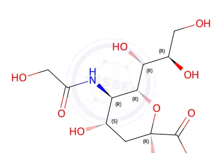 Chemical structure of N-(Hydroxyacetyl)-2-O-methyl-α-neuraminic Acid