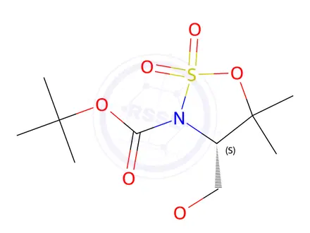 Chemical structure of tert-butyl (4S)-4-(methoxymethyl)-5,5-dimethyl-2,2-dioxo-oxathiazolidine-3-carboxylate