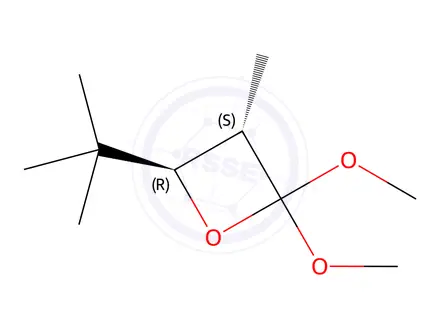 Chemical structure of Oxetane, 4-(1,1-dimethylethyl)-2,2-dimethoxy-3-methyl-, trans-(9CI)