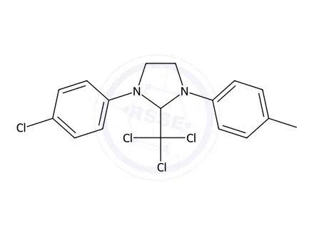 Chemical structure of 1-(4-Chlorophenyl)-3-(p-tolyl)-2-(trichloromethyl)imidazolidine