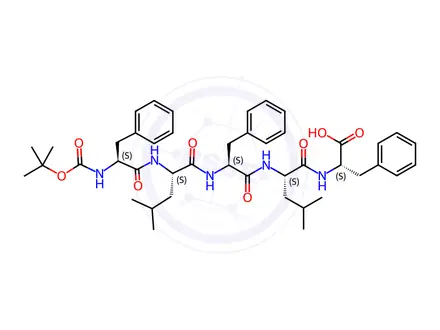 Chemical structure of (tert-Butoxycarbonyl)-D-phenylalanyl-L-leucyl-D-phenylalanyl-L-leucyl-L-phenylalanine