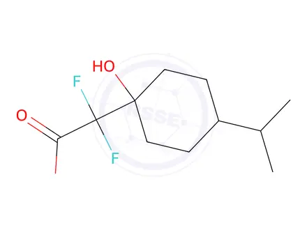 Chemical structure of 2,2-Difluoro-2-(1-hydroxy-4-isopropylcyclohexyl)acetic acid