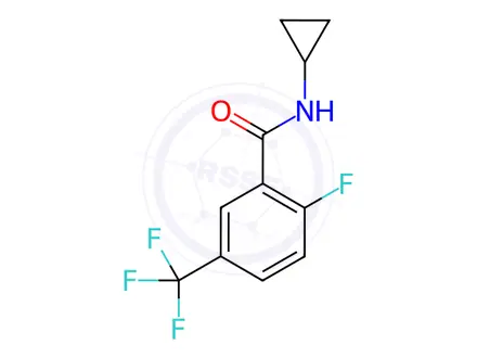 Chemical structure of N-cyclopropyl-2-fluoro-5-(trifluoromethyl)benzamide