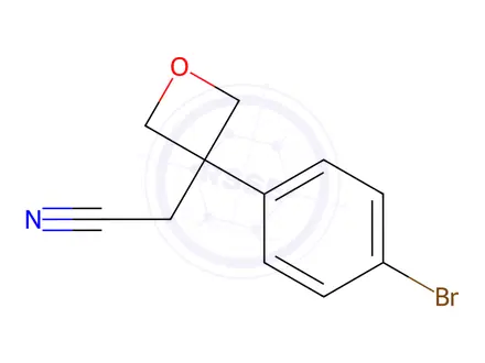 Chemical structure of 2-(3-(4-Bromophenyl)oxetan-3-yl)acetonitrile