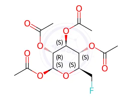 Chemical structure of 6-Fluoro-1-O,2-O,3-O,4-O-tetraacetyl-6-deoxy-β-D-glucopyranose