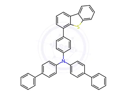 Chemical structure of N-([1,1'-biphenyl]-4-yl)-N-(4-(dibenzo[b,d]thiophen-4-yl)phenyl)-[1,1'-biphenyl]-4-amine