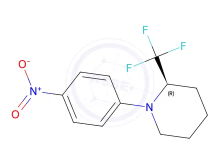 Chemical structure of (R)-1-(4-Nitrophenyl)-2-(trifluoromethyl)-piperidine