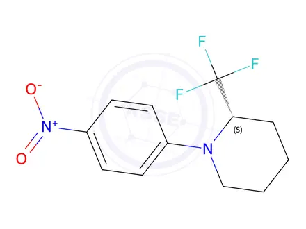Chemical structure of (S)-1-(4-Nitrophenyl)-2-(trifluoromethyl)-piperidine