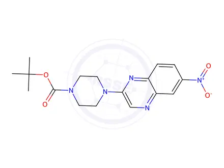 Chemical structure of tert-Butyl 4-(6-nitroquinoxalin-2-yl)piperazine-1-carboxylate
