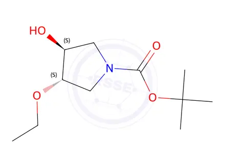 Chemical structure of tert-Butyl (3S,4S)-3-ethoxy-4-hydroxypyrrolidine-1-carboxylate