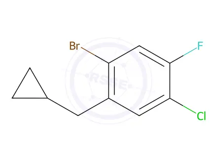 Chemical structure of Benzene, 1-bromo-4-chloro-2-(cyclopropylmethyl)-5-fluoro-
