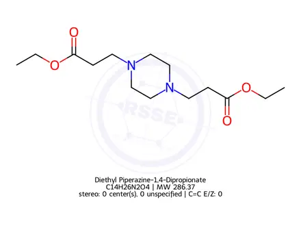 Chemical structure of Diethyl Piperazine-1,4-Dipropionate