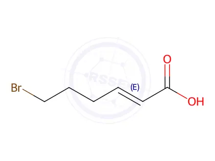 Chemical structure of (2E)-bromohexenoic acid