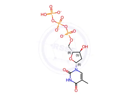 Chemical structure of Thymidine-5'-triphosphate sodium salt