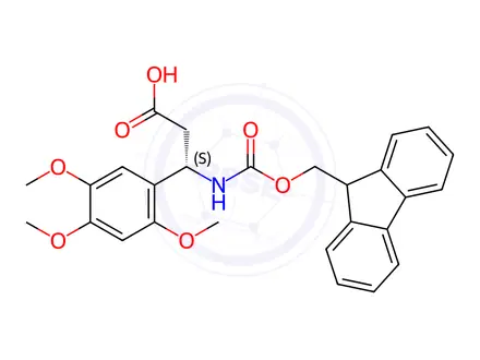 Chemical structure of (S)-3-((((9H-Fluoren-9-yl)methoxy)carbonyl)amino)-3-(2,4,5-trimethoxyphenyl)propanoic acid