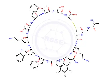 Chemical structure of ([ring-D5]Phe6)-Somatostatin-14