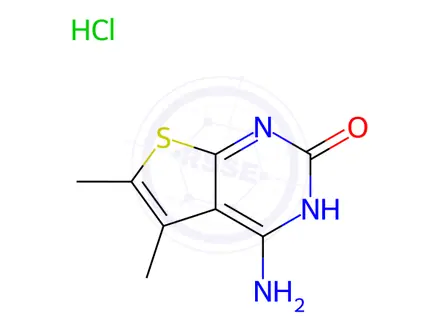 Chemical structure of 4-amino-5,6-dimethyl thieno(2,3-d)pyrimidin-2(1H)-one hydrochloride