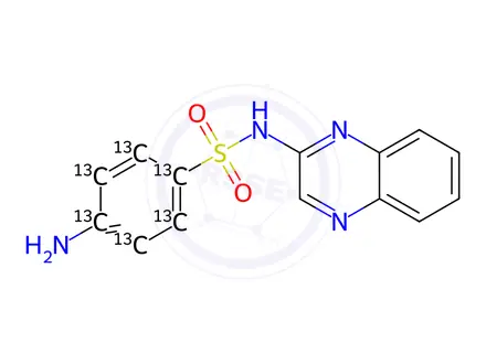 Chemical structure of Sulfaquinoxaline-13C6