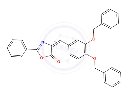 Chemical structure of 4-(3,4-Bis(benzyloxy)benzylidene)-2-phenyloxazol-5(4H)-one