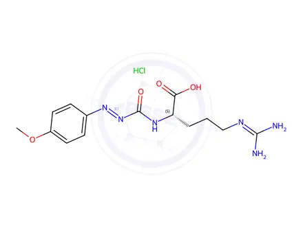 Chemical structure of N-(4-Methoxyphenylazoformyl)-Arg-OH · HCl