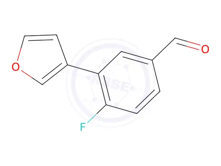 Chemical structure of 4-Fluoro-3-(furan-3-yl)benzaldehyde