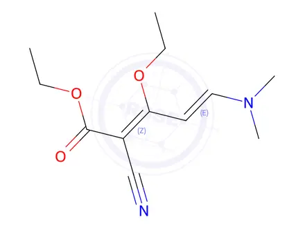 Chemical structure of ethyl 2-cyano-5-(dimethylamino)-3-ethoxypenta-2,4-die