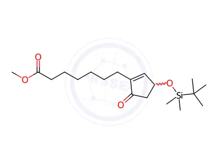 Chemical structure of Methyl 7-(3-((tert-butyldimethylsilyl)oxy)-5-oxocyclopent-1-en-1-yl)heptanoate
