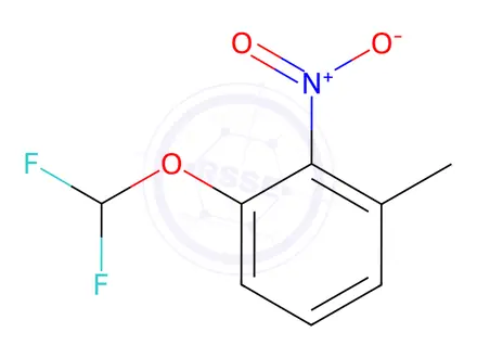 Chemical structure of Benzene, 1-(difluoromethoxy)-3-methyl-2-nitro-