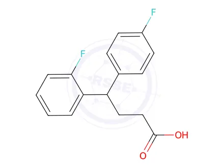 Chemical structure of 4,4-bis(4-fluorophenyl)butanoic acid