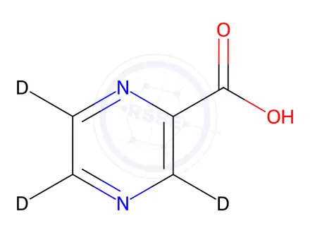 Chemical structure of Pyrazinecarboxylic Acid-d3