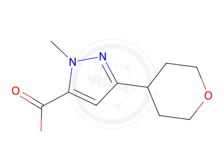 Chemical structure of 1-Methyl-3-(oxan-4-yl)-1h-pyrazole-5-carboxylic acid