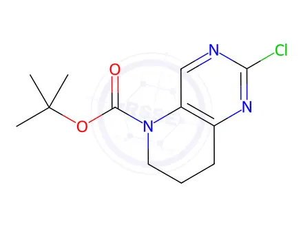 Chemical structure of tert-Butyl 2-chloro-7,8-dihydropyrido[3,2-d]pyrimidine-5(6H)-carboxylate
