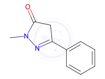 Chemical structure of 1-Methyl-3-phenyl-2-pyrazoline-5-one