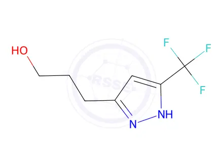 Chemical structure of 3-(5-(Trifluoromethyl)-1H-pyrazol-3-yl)propan-1-ol