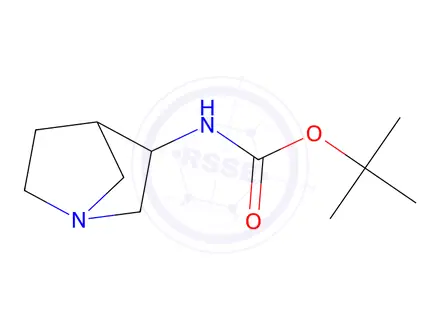 Chemical structure of (1R,3R,4S)-rel-3-(boc-amino)-1-azabicyclo[2.2.1]heptane