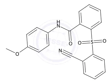 Chemical structure of 2-((2-Cyanophenyl)sulfonyl)-N-(4-methoxyphenyl)benzamide