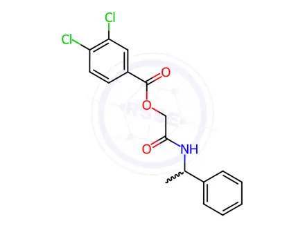 Chemical structure of 2-Oxo-2-((1-phenylethyl)amino)ethyl 3,4-dichlorobenzoate