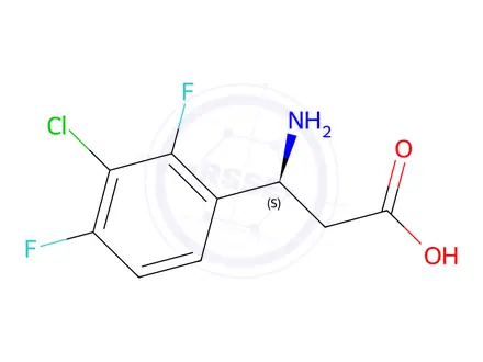 Chemical structure of (3S)-3-amino-3-(3-chloro-2,4-difluorophenyl)propanoic acid