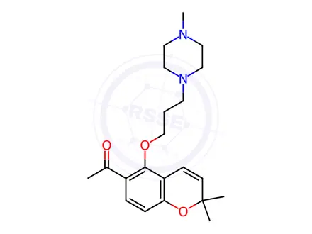 Chemical structure of 1-[2,2-dimethyl-5-[3-(4-methylpiperazin-1-yl)propoxy]chromen-6-yl]ethanone,dihydrochloride