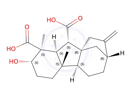 Chemical structure of 2β-Hydroxy-1β,4aα-dimethyl-8-methylenegibbane-1α,10β-dicarboxylic acid