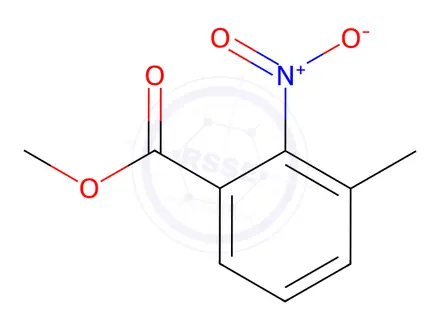 Chemical structure of 3-methyl-2-nitro benzoic acid methyl ester