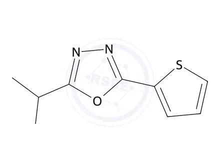 Chemical structure of 2-(1-chloroethyl)-5-thien-2-yl-1,3,4-oxadiazole