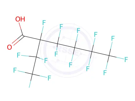 Chemical structure of Hexanoic acid, 2,3,3,4,4,5,5,6,6,6-decafluoro-2-(1,1,2,2,2-pentafluoroethyl)-