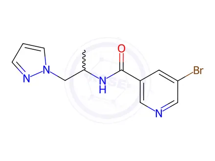 Chemical structure of n-(1-(1h-Pyrazol-1-yl)propan-2-yl)-5-bromonicotinamide